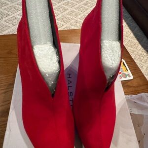 H by Halston Red Heeled Boots